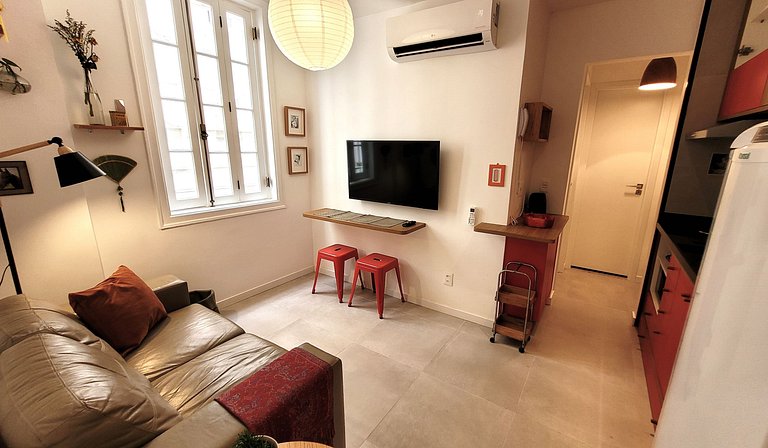 Lindo Flat predio retrofitado Flamengo FLA401A