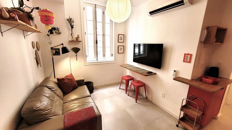 Lindo Flat predio retrofitado Flamengo FLA401A