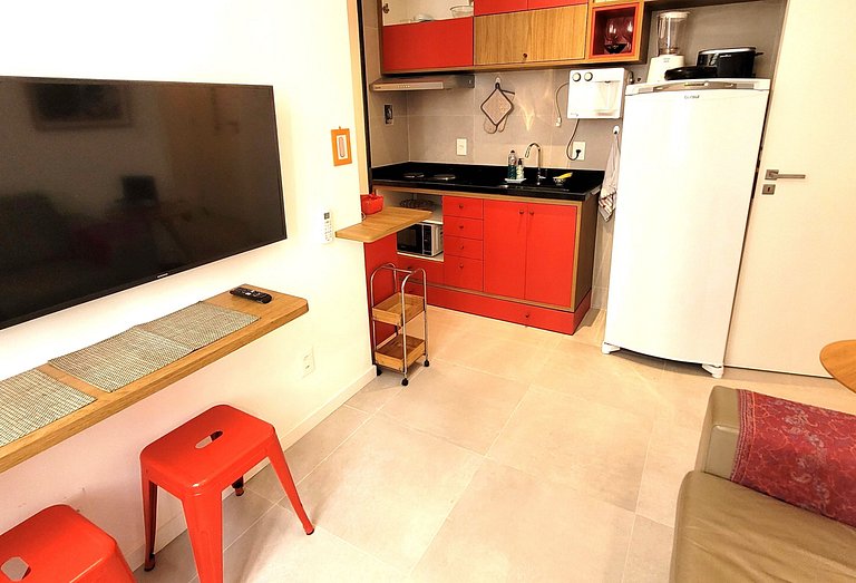 Lindo Flat predio retrofitado Flamengo FLA401A