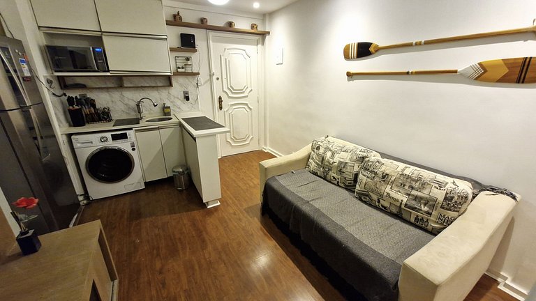Quarto e sala proximo a praia