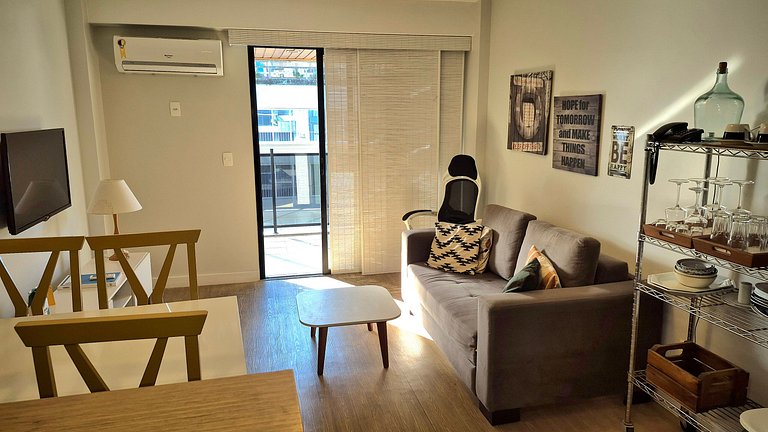 Flat Arpoador com vista mar
